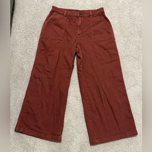 Wide leg burgundy pant